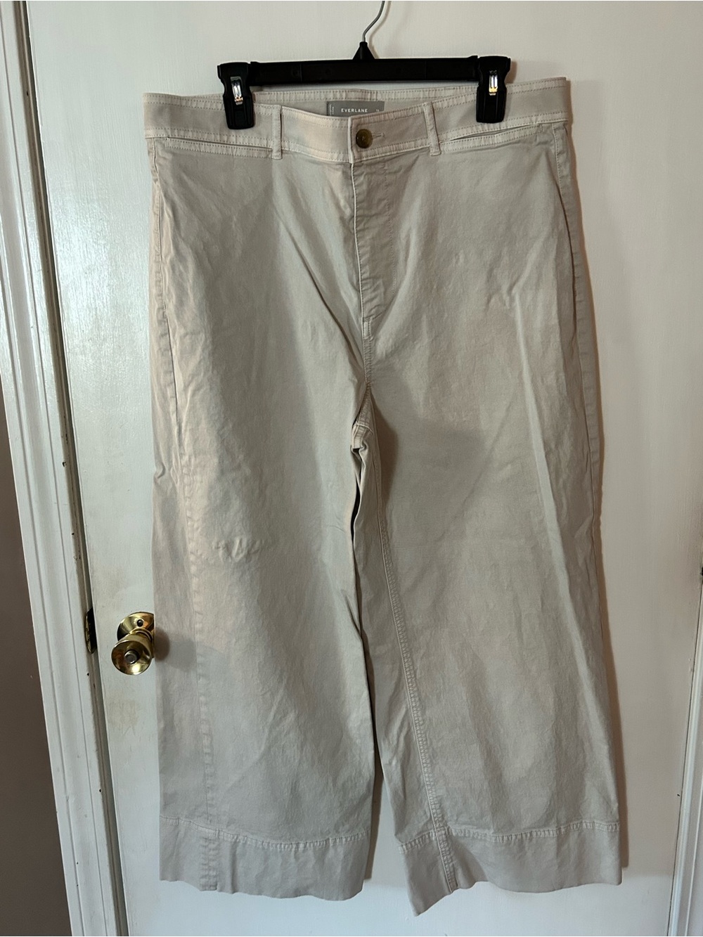 Everlane Wide Leg Pants in Light Beige/Cream